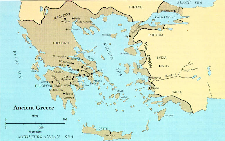 Map Ancient Greece Large 